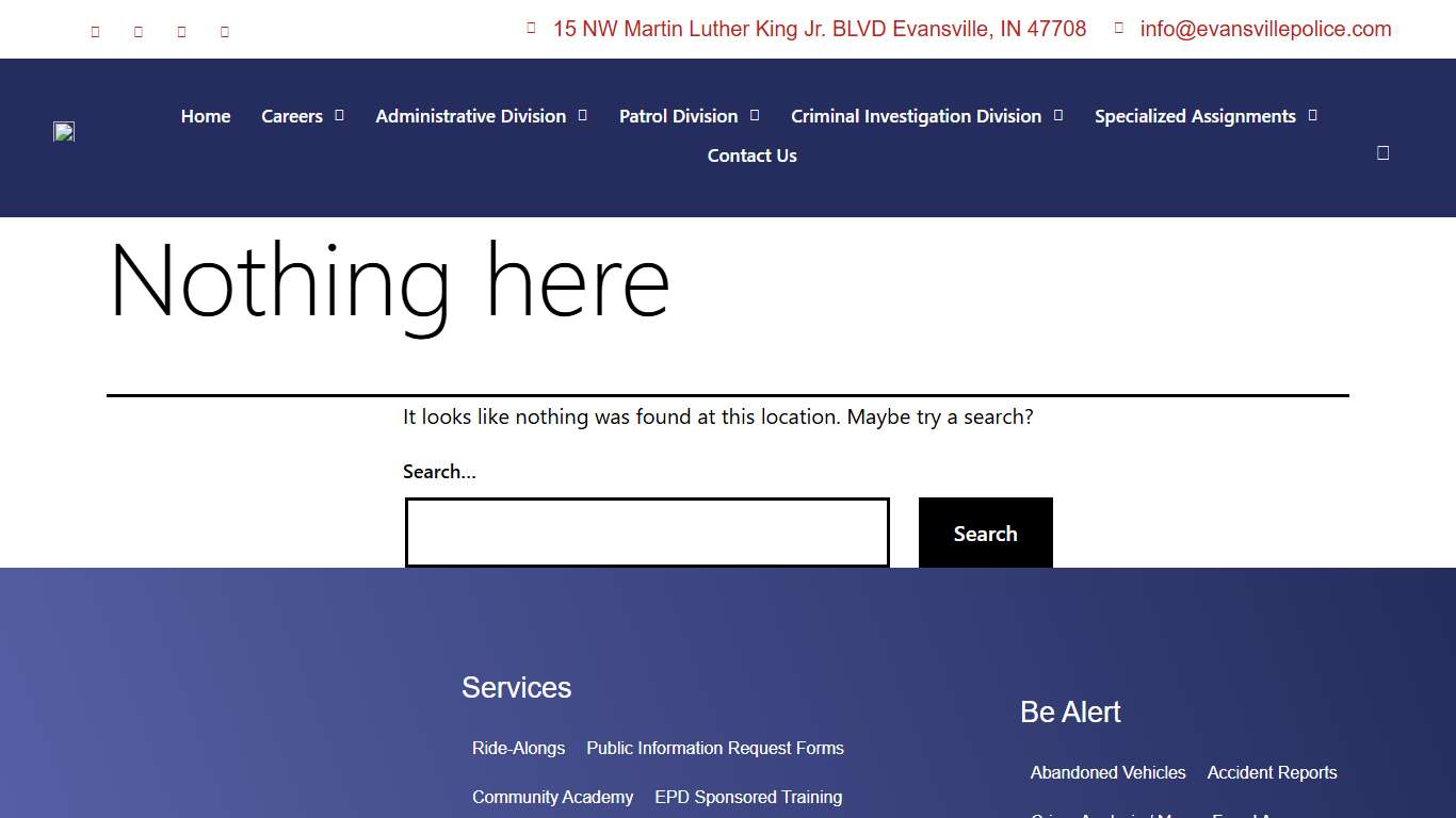 Page not found – Evansville Police Department